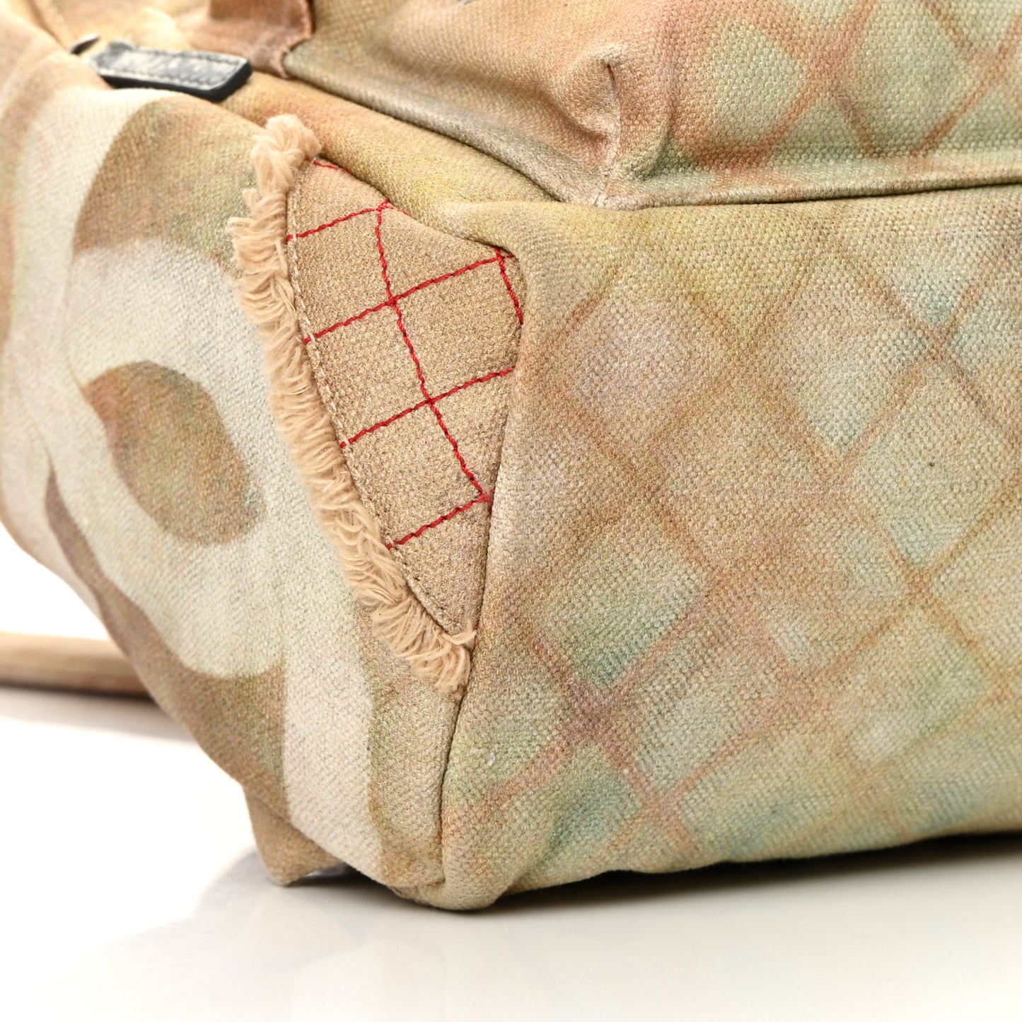 Graffiti Printed Canvas Medium Backpack Beige