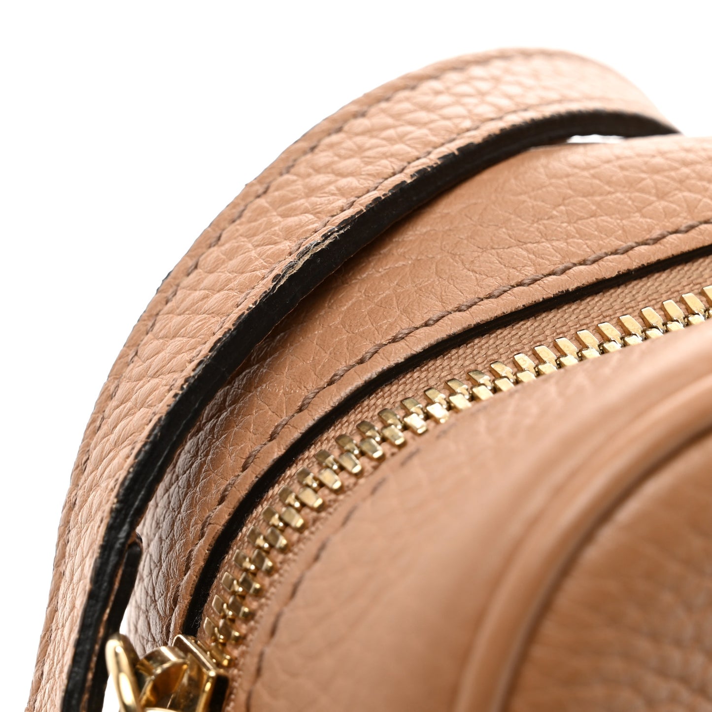 Pebbled Calfskin Small Soho Disco Bag Camelia