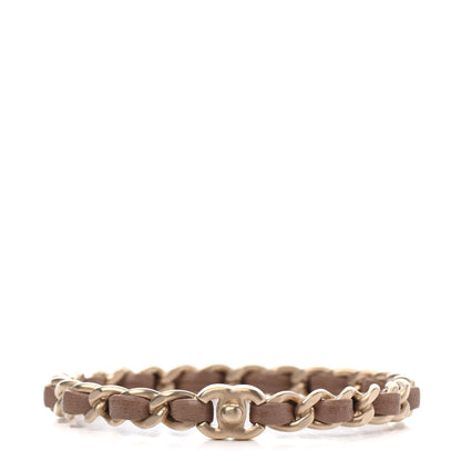 Chanel Lambskin CC Turnlock Chain Bracelet Beige Gold 1 of 3