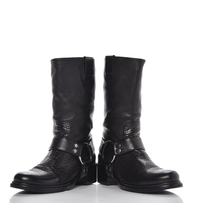 Miu Miu Calfskin Harness Motorcycle Boots 39 Black 6 of 10