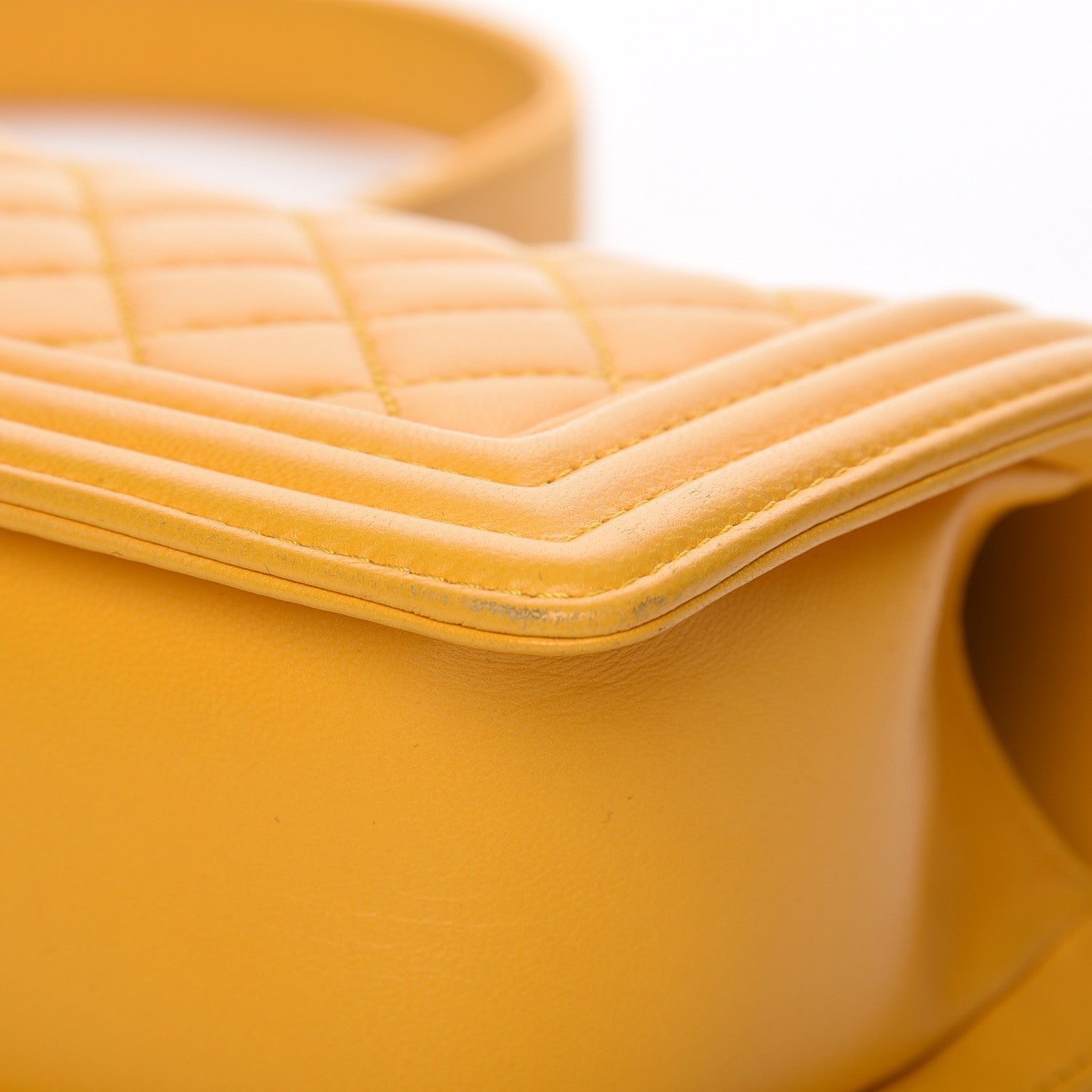 Chanel Lambskin Quilted Small Boy Flap Yellow 11 of 11