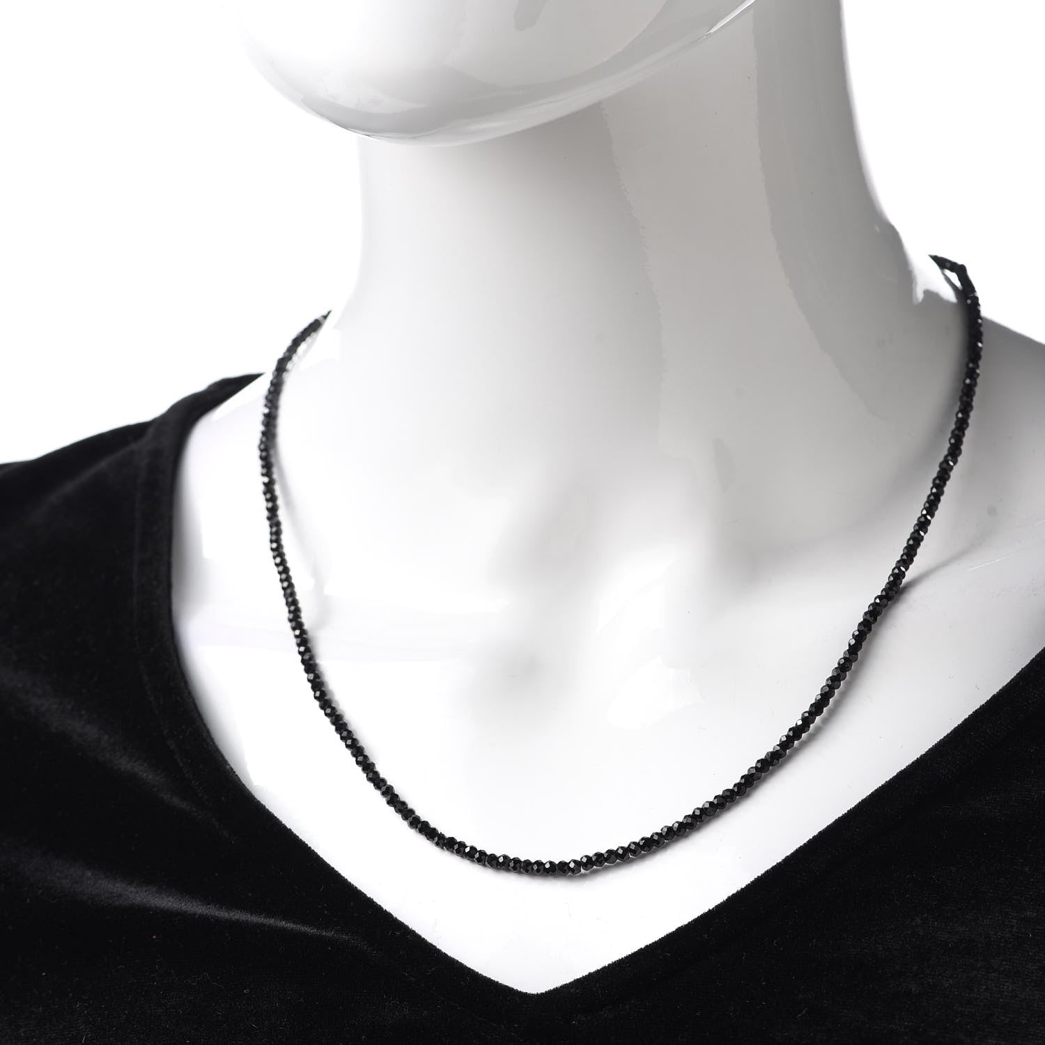 Tiffany Sterling Silver Black Spinel Ziegfeld Bead Necklace 2 of 6