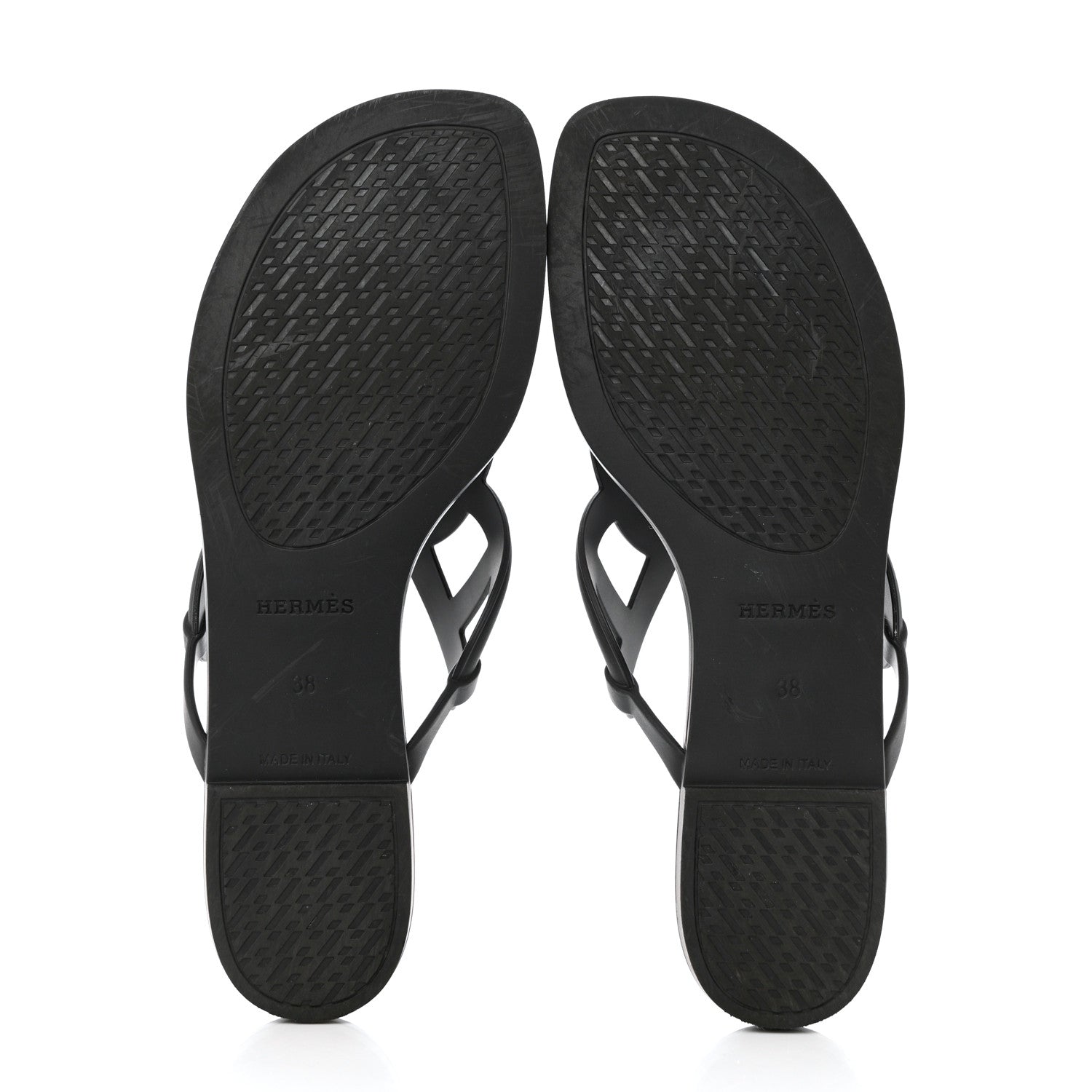 Hermes Rubber Womens Egerie Sandals 38 Black 5 of 11