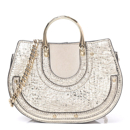 Chloe Metallic Calfskin Lambskin Suede Mini Pixie Signature Belt Bag Gold 1 of 10