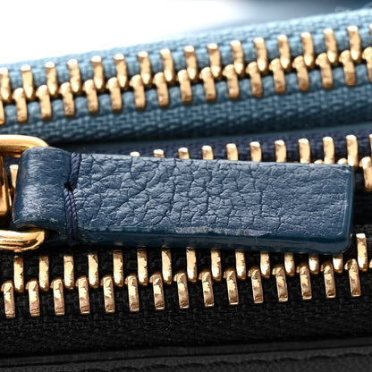 Celine Lambskin Small Trio Crossbody Bag Black Blue 13 of 13