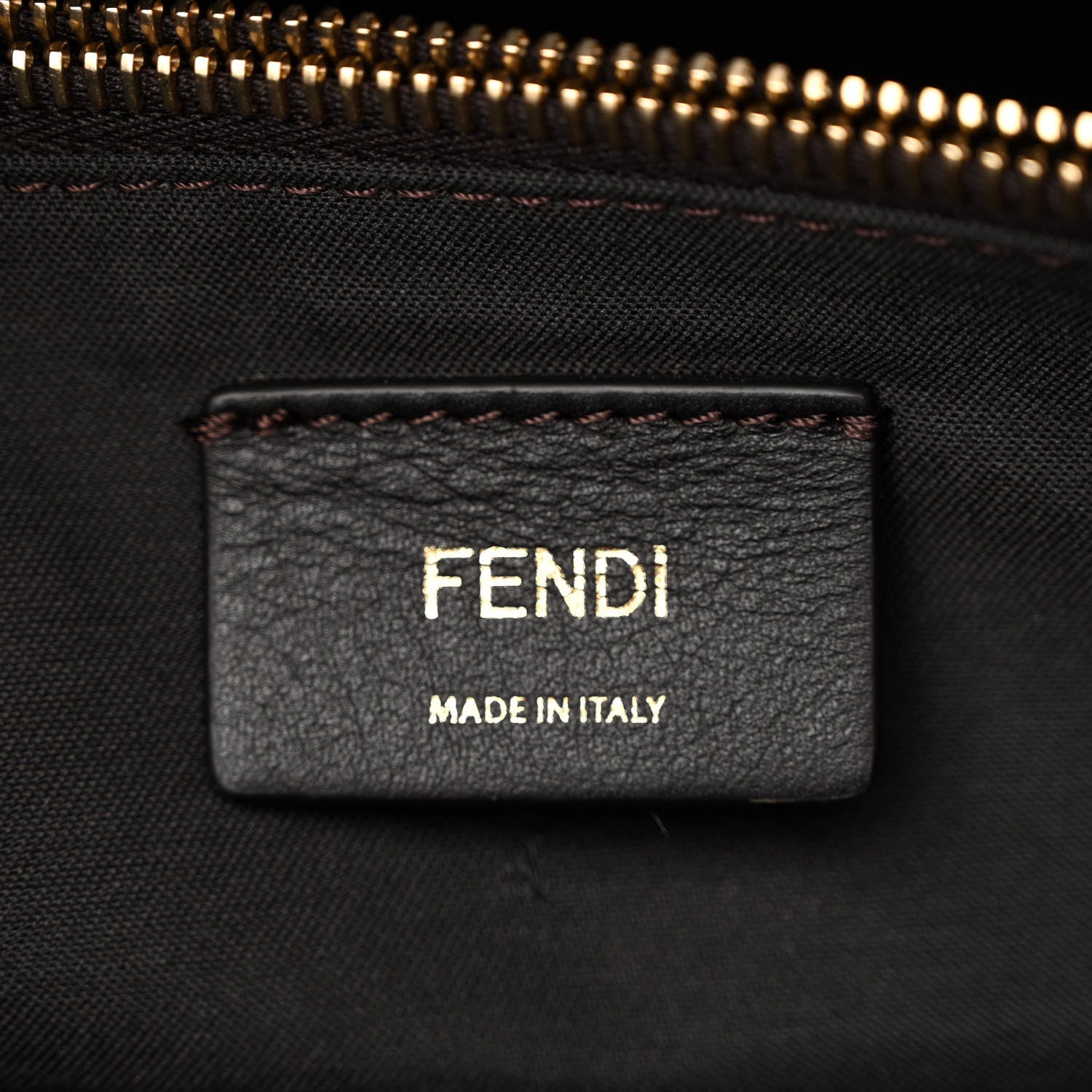 Fendi Vitello King Elaphe Python Print Logo Medium By The Way Boston Bag Miele Scuro Makeup 7 of 11