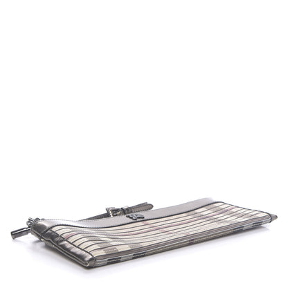 Burberry Metallic Patent Calfskin House Check Sliced Ashcombe Clutch 4 of 14