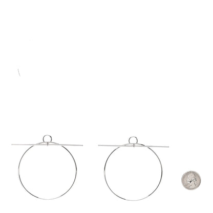 Hermes Sterling Silver TGM Loop Earrings 2 of 7