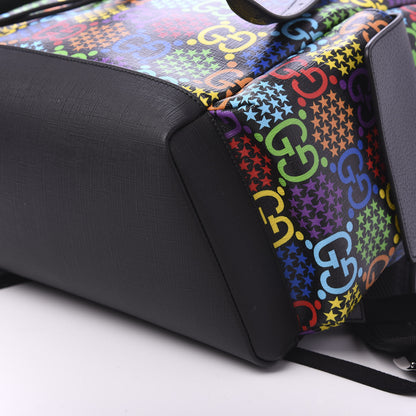 Gucci GG Supreme Monogram Psychedelic Medium Double Buckle Backpack Black Multicolor 6 of 8