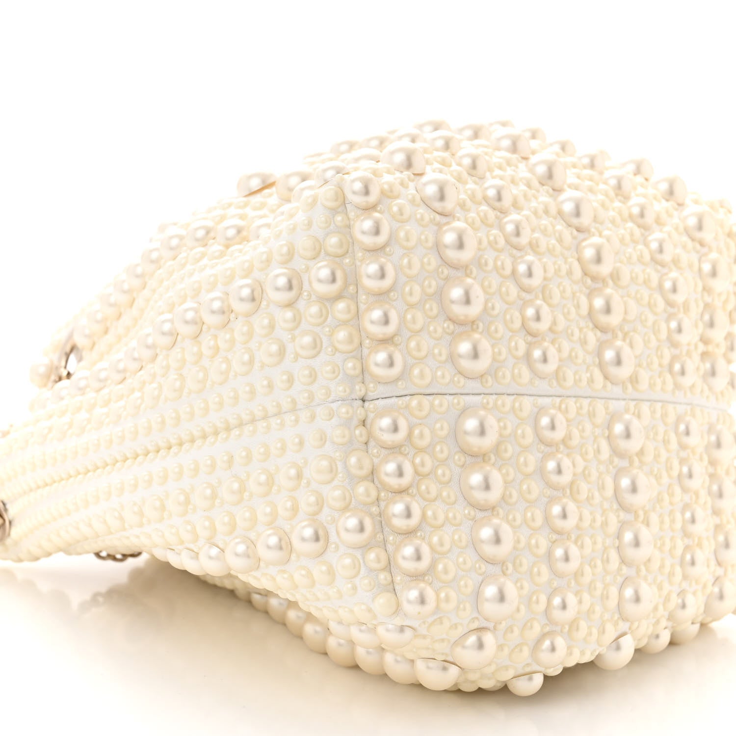 Jimmy Choo Satin Pearl Embellished Mini Bon Bon Bag White 10 of 11