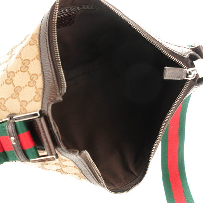 Gucci Monogram Web Medium Half Moon Hobo Dark Brown 5 of 7