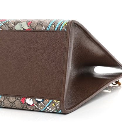 Gucci X DISNEY GG Supreme Monogram Donald Duck Retro Interlocking G Shopping Tote Beige Multicolor New Acero 10 of 10