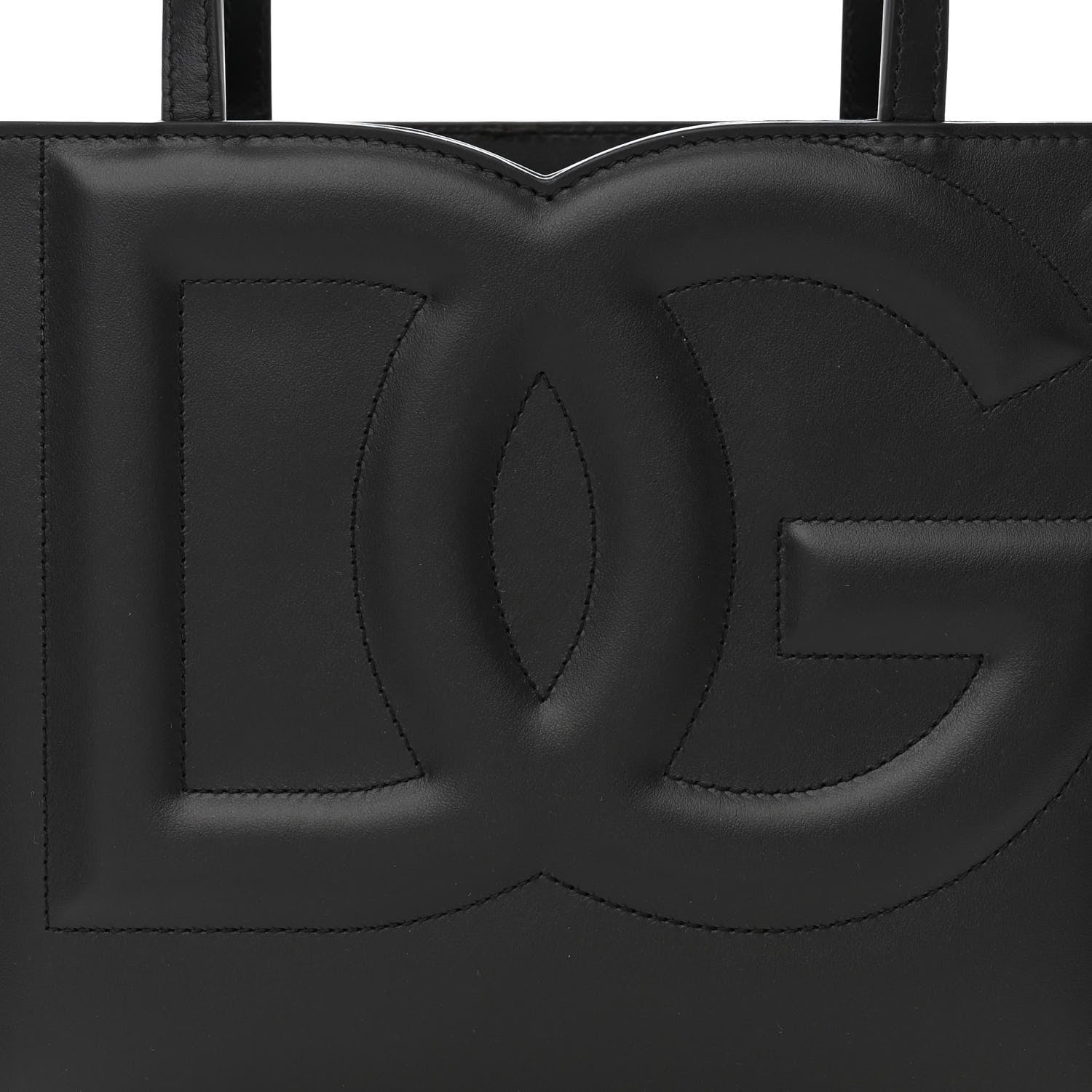 Dolce & Gabbana Calfskin Small DG Logo Shopper Tote Black 7 of 10