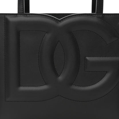Dolce & Gabbana Calfskin Small DG Logo Shopper Tote Black 7 of 10