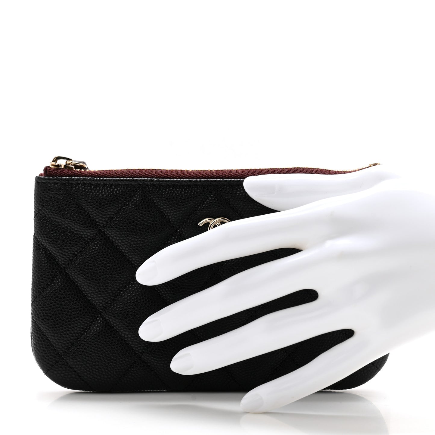 Caviar Quilted Small Cosmetic Case Black