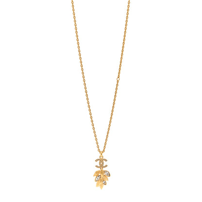 Chanel Crystal Sparkling Wheat CC Necklace Gold 1 of 6