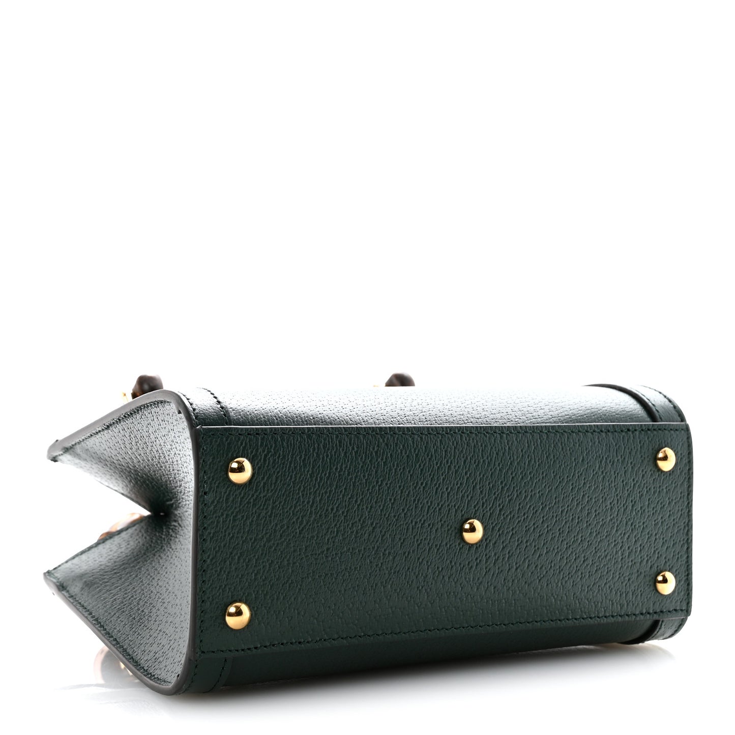 Textured Dollar Calfskin Web Mini Diana Tote Bag Vintage Green Pink