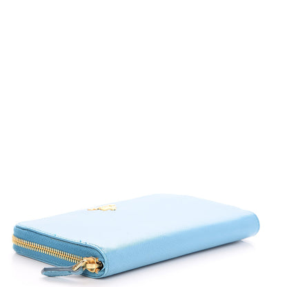 Prada Saffiano Metal Zip Around Wallet Voyage 5 of 9