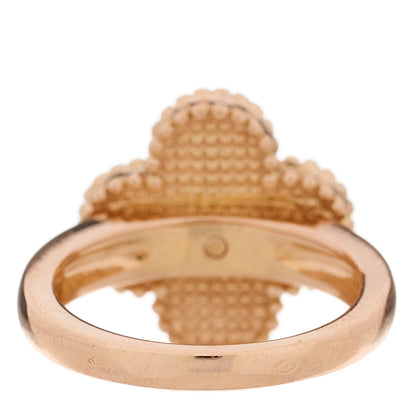 Van Cleef & Arpels 18K Rose Gold Diamond Vintage Alhambra Ring 49 5 3 of 4