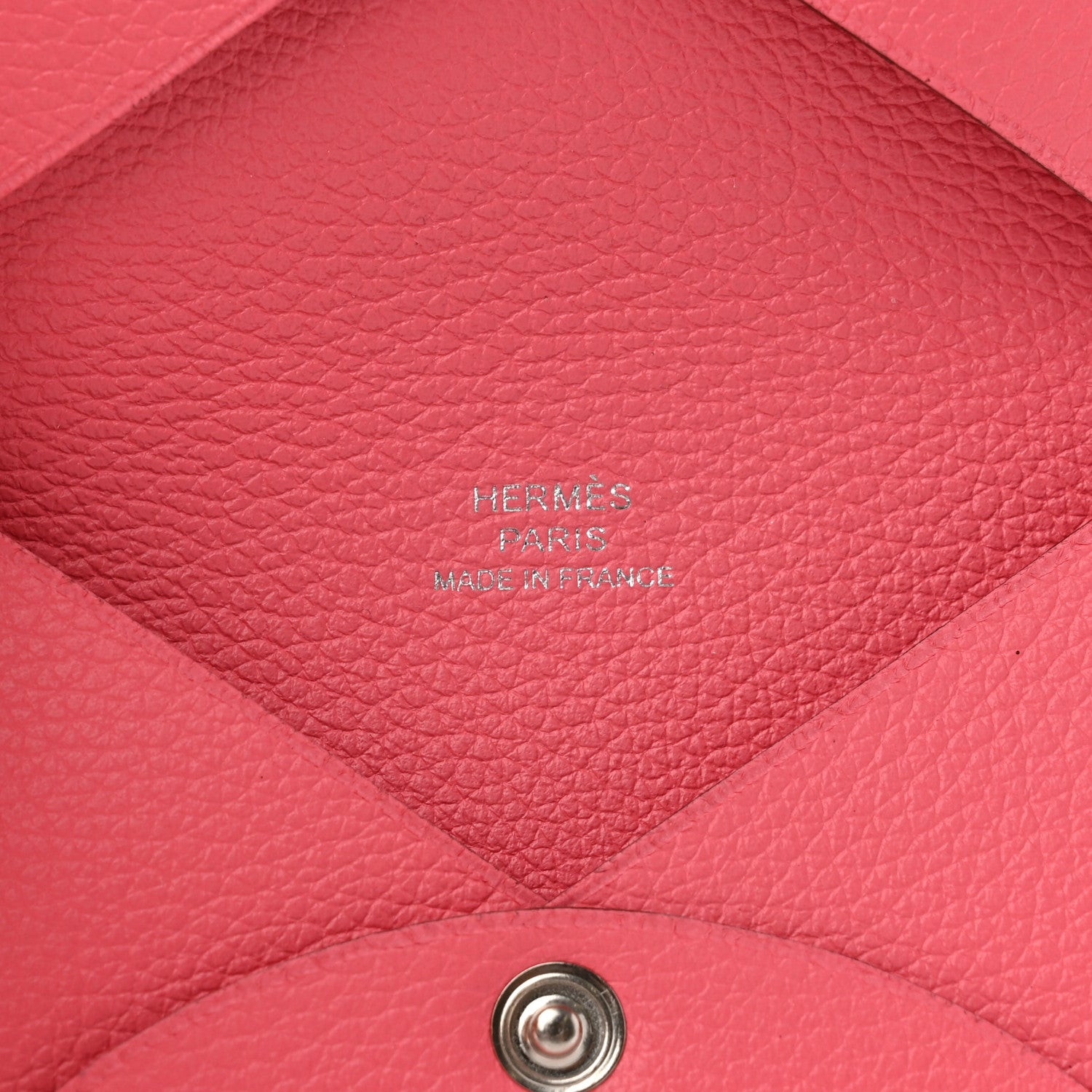 Hermes Evercolor Calvi Card Case Rose Azalee 6 of 7