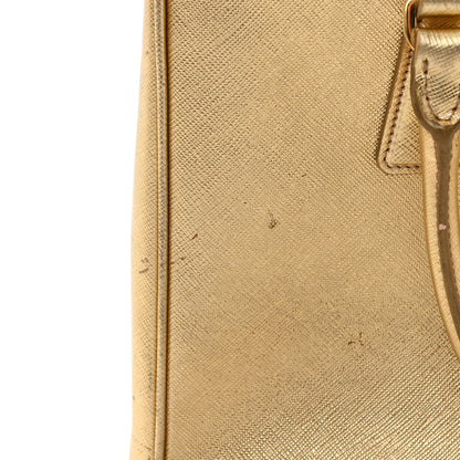 Prada Metallic Saffiano Small Galleria Double Zip Tote Platino 21 of 28