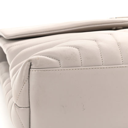 Saint Laurent Calfskin Y Quilted Monogram Medium Loulou Chain Satchel Granite 14 of 15