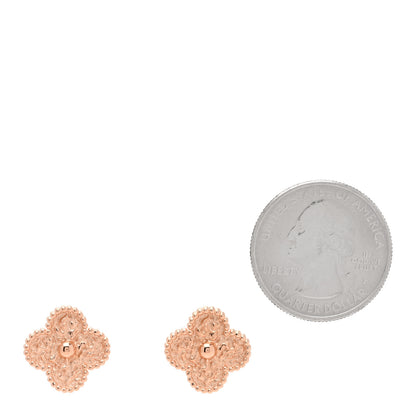 Van Cleef & Arpels Rose Gold Vintage Alhambra Earrings 2 of 5