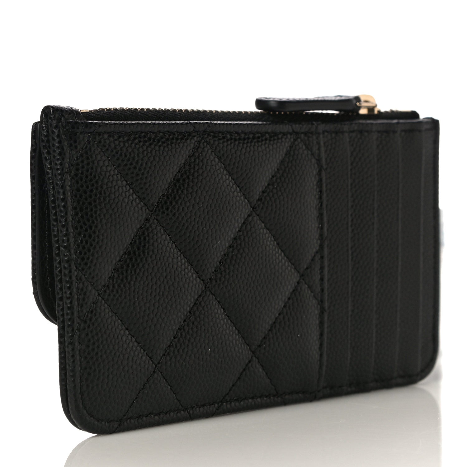Chanel Caviar Quilted Flap Zip Card Holder Black 2 of 10