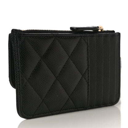 Chanel Caviar Quilted Flap Zip Card Holder Black 2 of 10