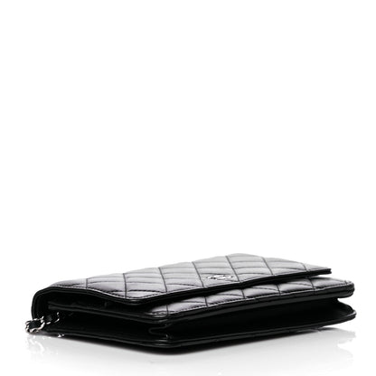Chanel Lambskin Quilted Wallet On Chain WOC Black 4 of 10