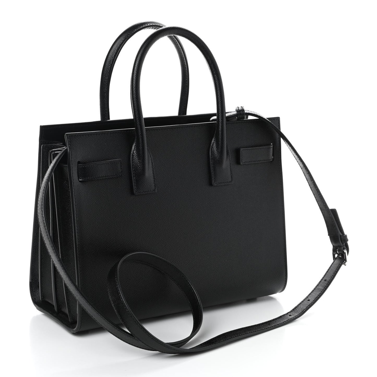 Grained Calfskin Baby Sac De Jour Black