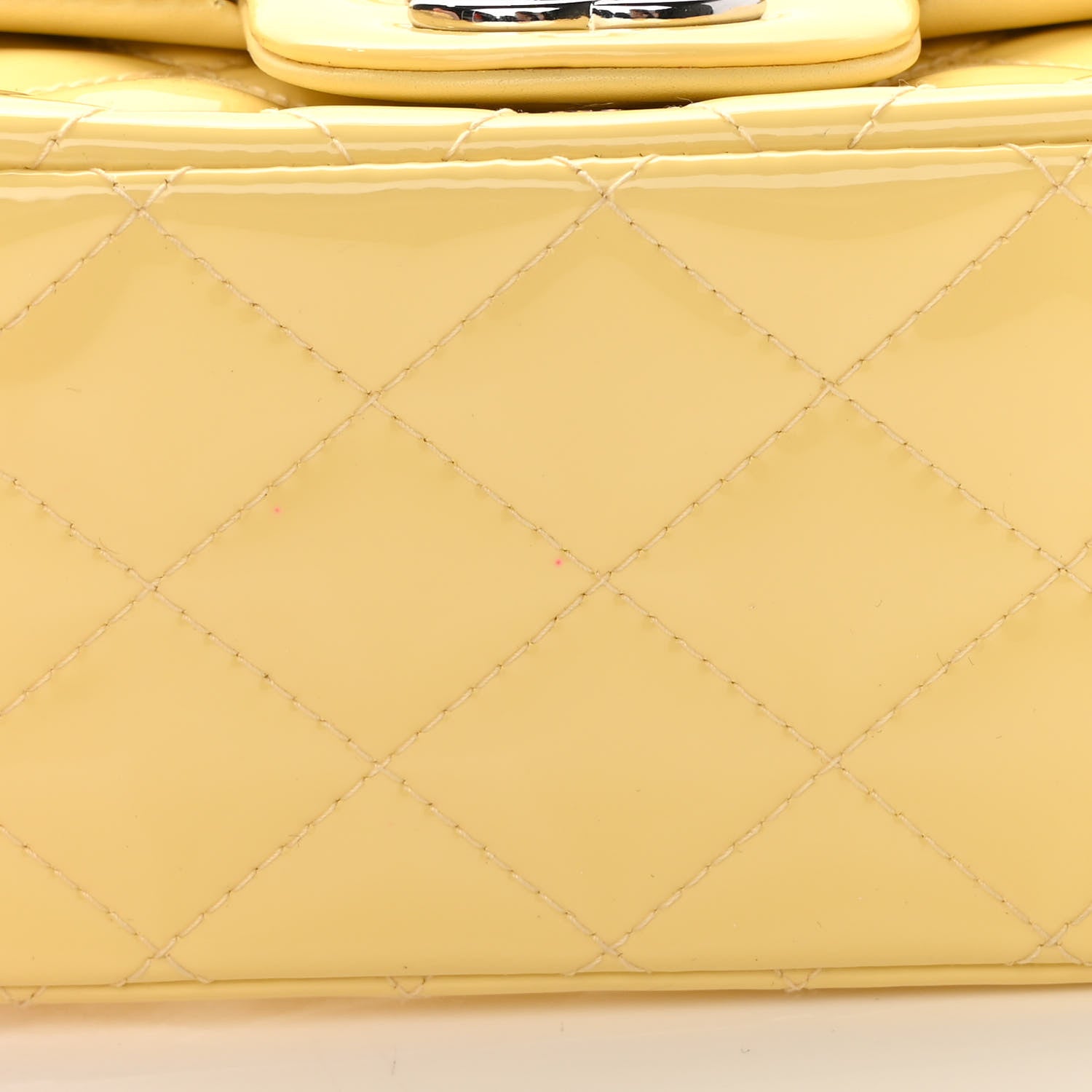 Chanel Patent Quilted Mini Square Flap Yellow 11 of 14