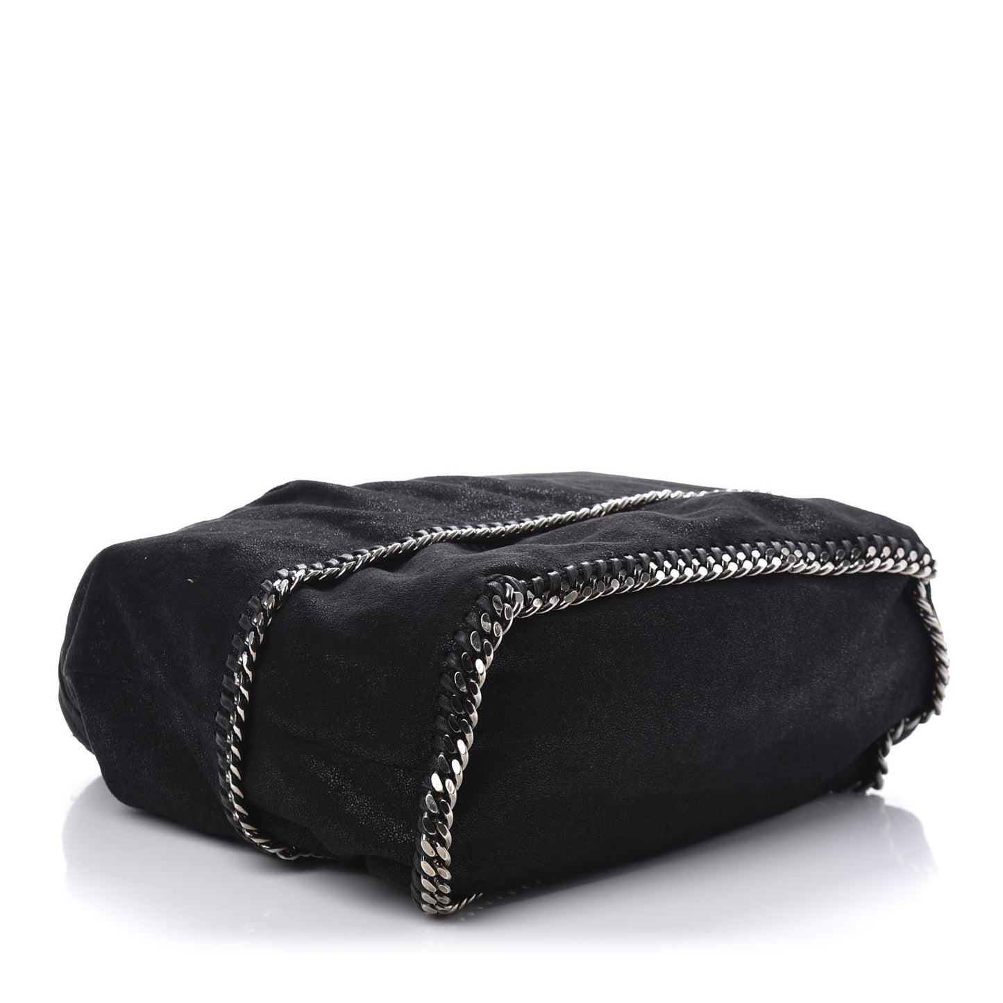 Chamois Shiny Dotted Falabella Bucket Bag Ruthenium
