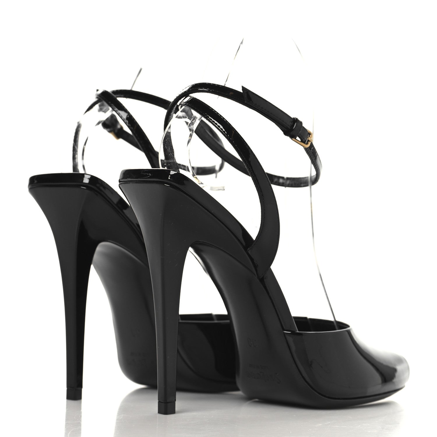 Saint Laurent Patent Calfskin La Scandale 110 Sandals 38 Black 5 of 10