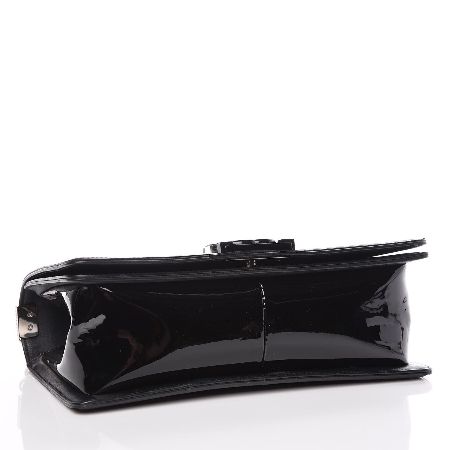 Chanel Patent Calfskin Quilted Medium Plexiglass Boy Flap Black 4 of 15