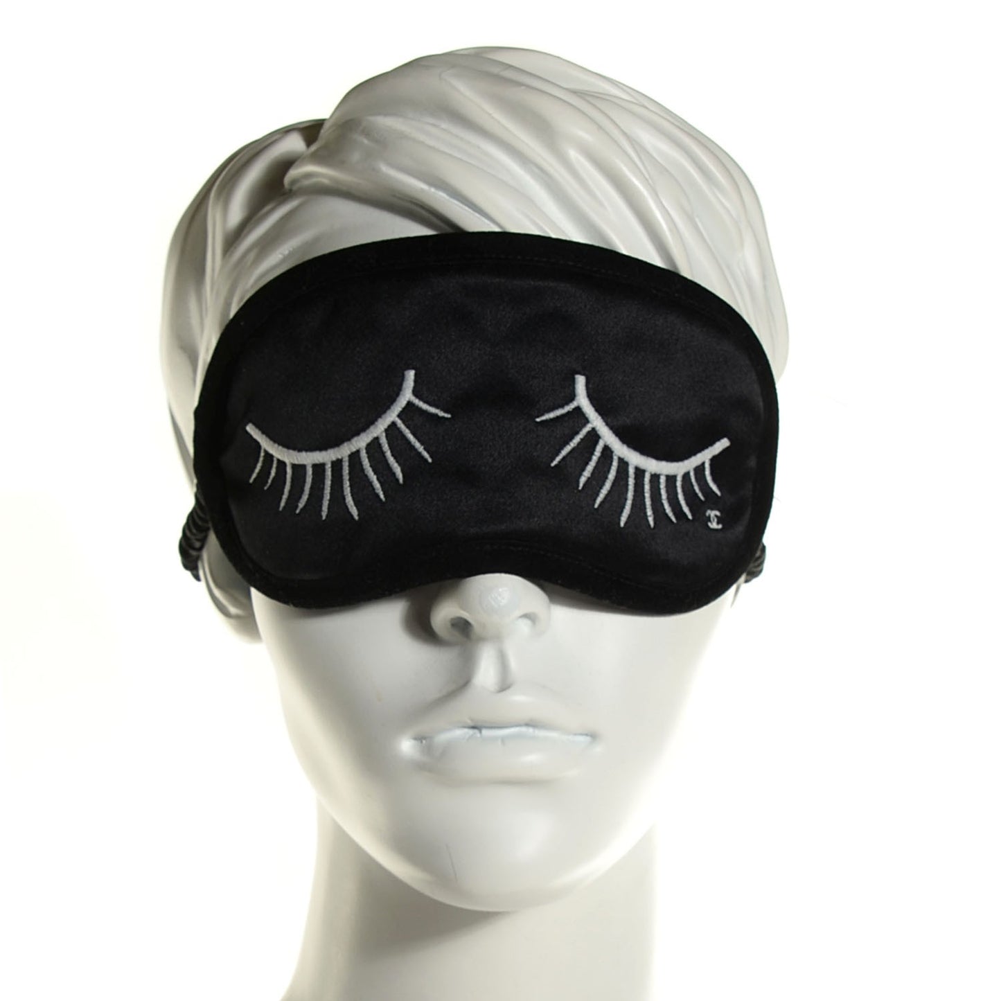 Silk Eyelid Sleeping Mask Black