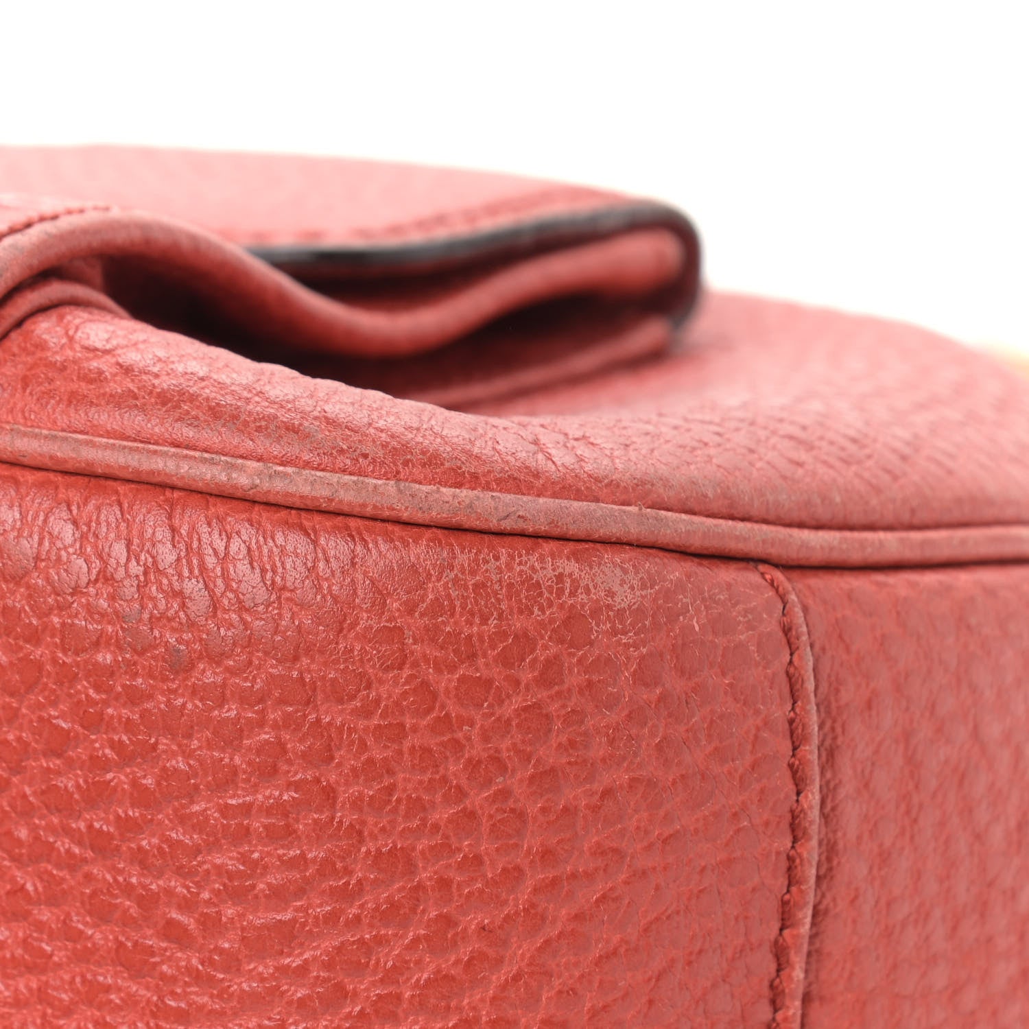 Gucci Calfskin Bamboo Top Handle Bag Coral 9 of 17