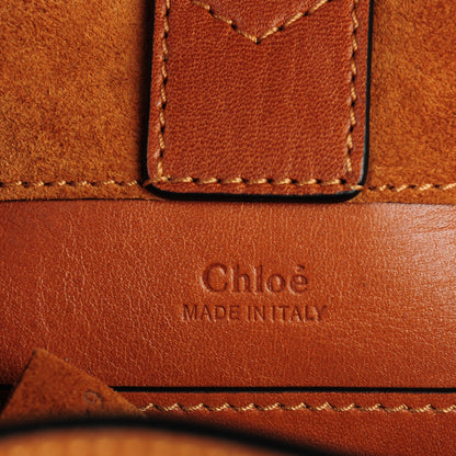 Chloe Suede Studded Small Inez Drawstring Bag Caramel 8 of 8