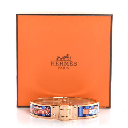 Hermes Enamel Printed Narrow Colliers De Chiens Hinged Bracelet S 6 of 6