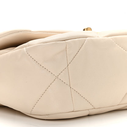 Chanel Lambskin Quilted Medium Chanel 19 Flap Light Beige 9 of 10