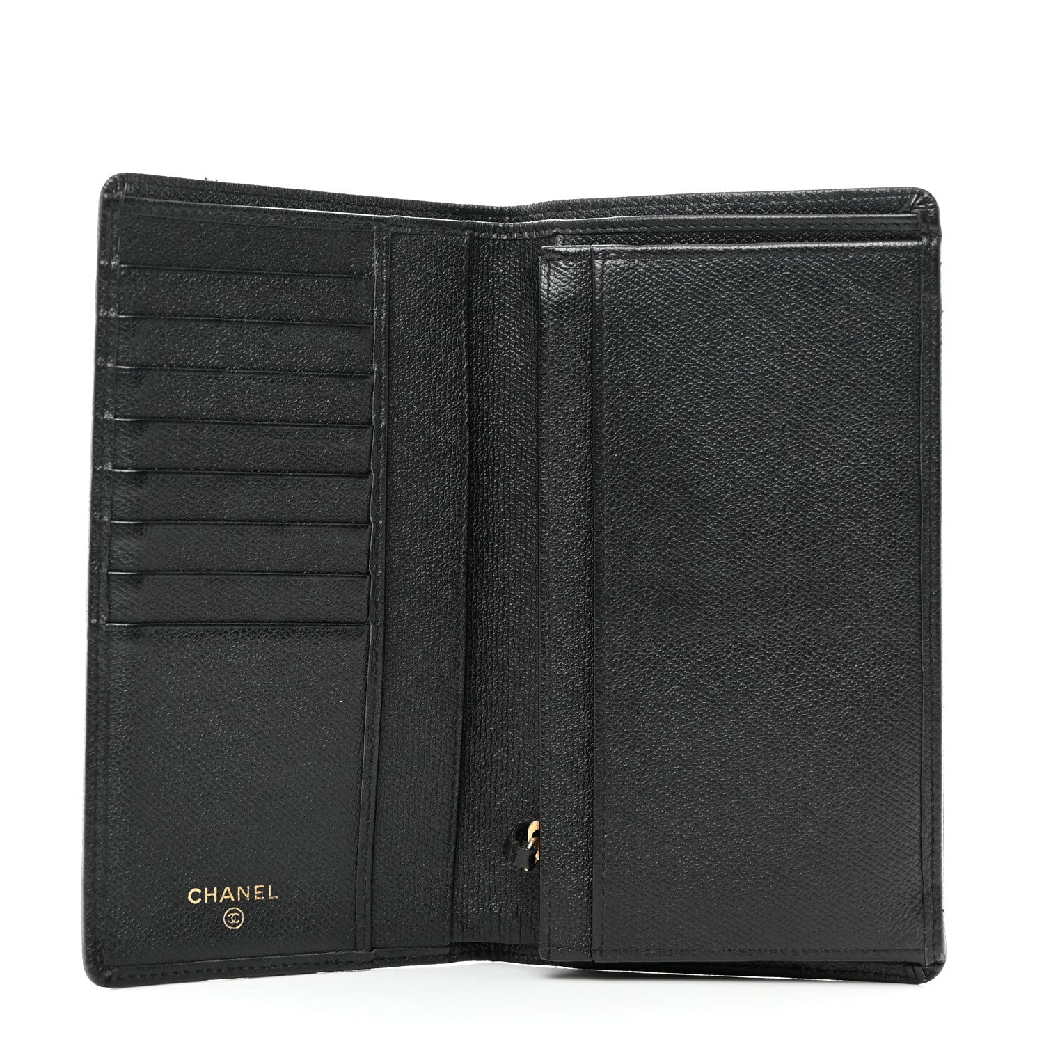 Chanel Grained Calfskin CC Button Yen Wallet Black 5 of 8