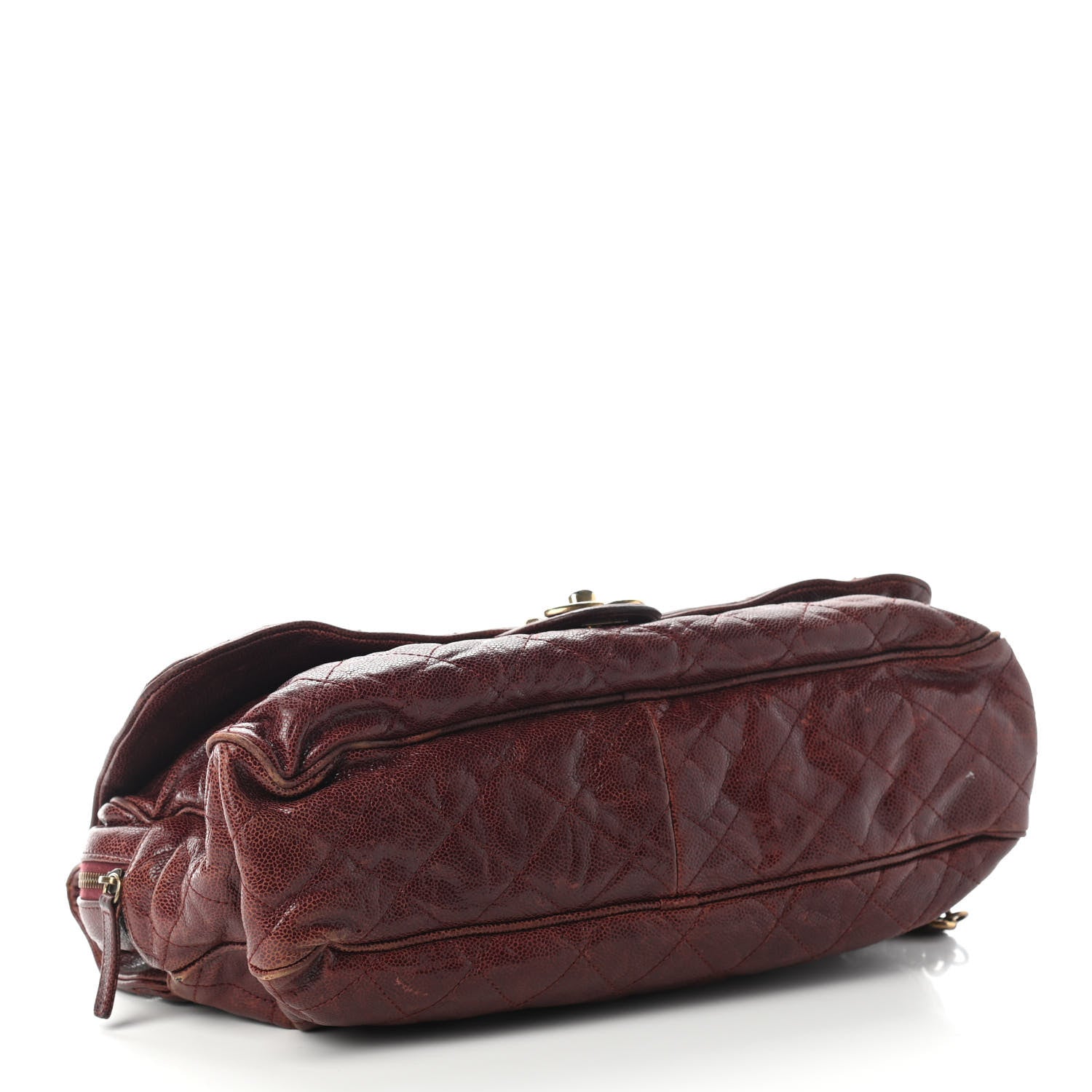 Chanel Crumpled Grained Calfskin Quilted Maxi Shiva Flap Bordeaux 4 of 11