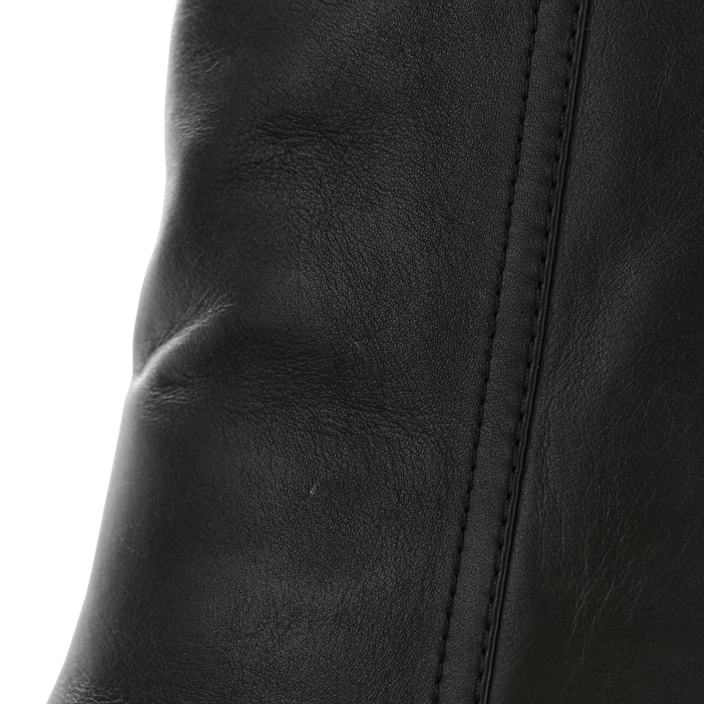 Calfskin Knee High Chain Boots 39 Black