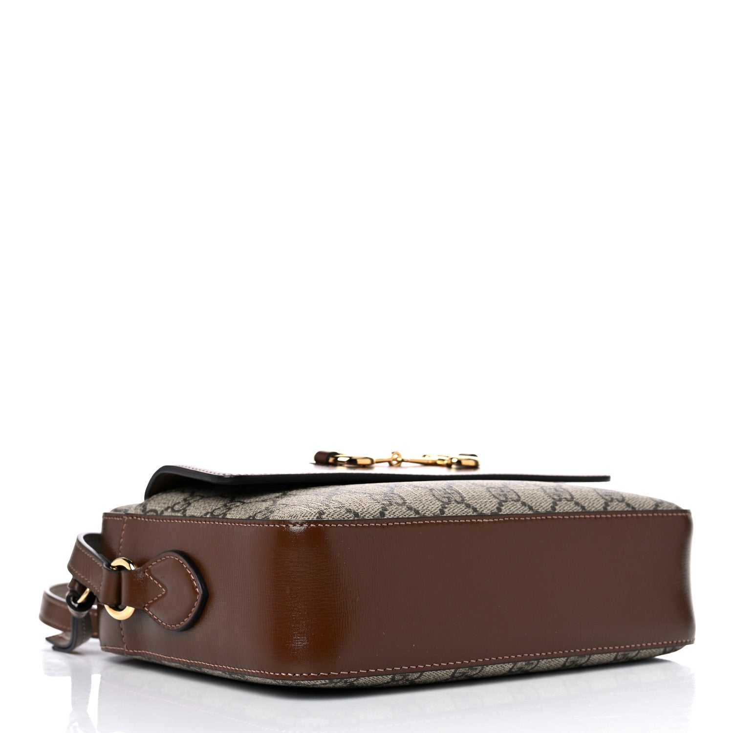 Gucci GG Supreme Monogram Small Horsebit 1955 Shoulder Bag Beige Brown Sugar 4 of 12