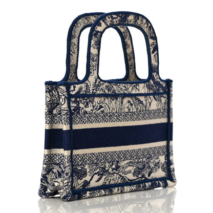 Christian Dior Canvas Embroidered Mini Toile De Jouy Book Tote Blue 2 of 10