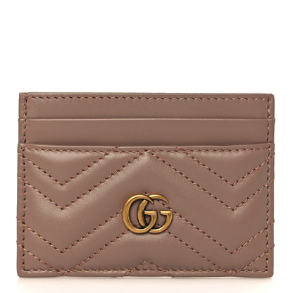 Gucci Calfskin Matelasse GG Marmont Card Holder Porcelain Rose 1 of 6