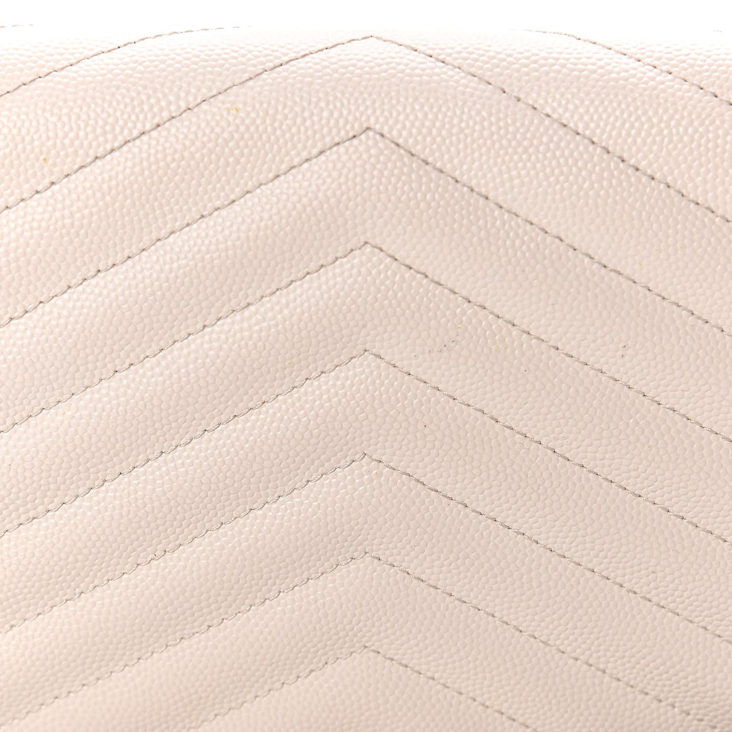 Grain De Poudre Matelasse Chevron Monogram Envelope Chain Wallet Dove White