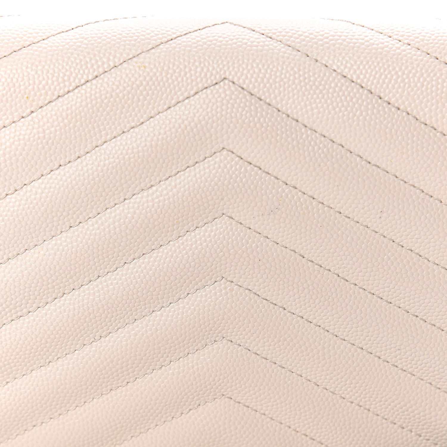Saint Laurent Grain De Poudre Matelasse Chevron Monogram Envelope Chain Wallet Dove White 10 of 12