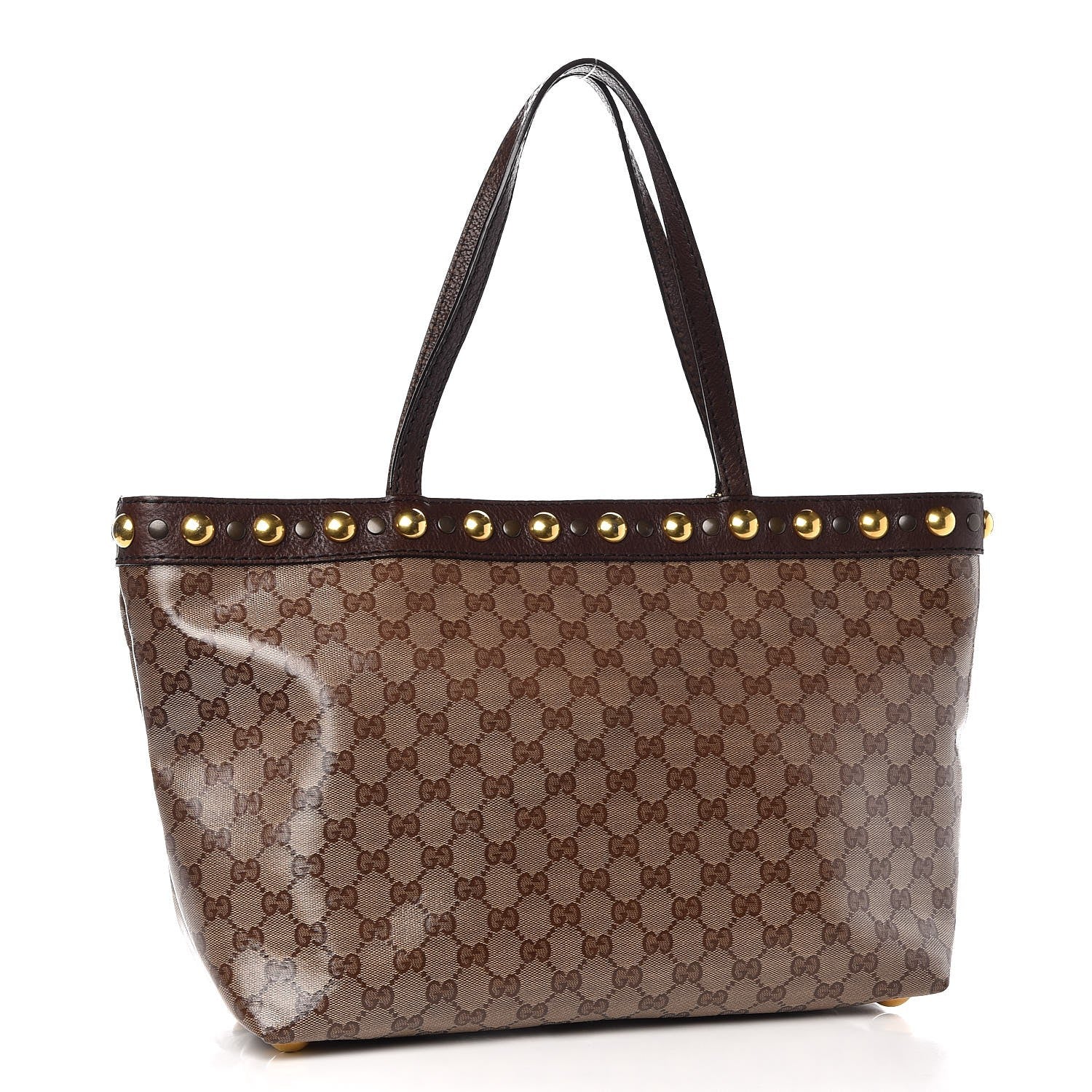 Gucci Crystal Monogram Medium Babouska Shopping Tote Dark Brown 3 of 7