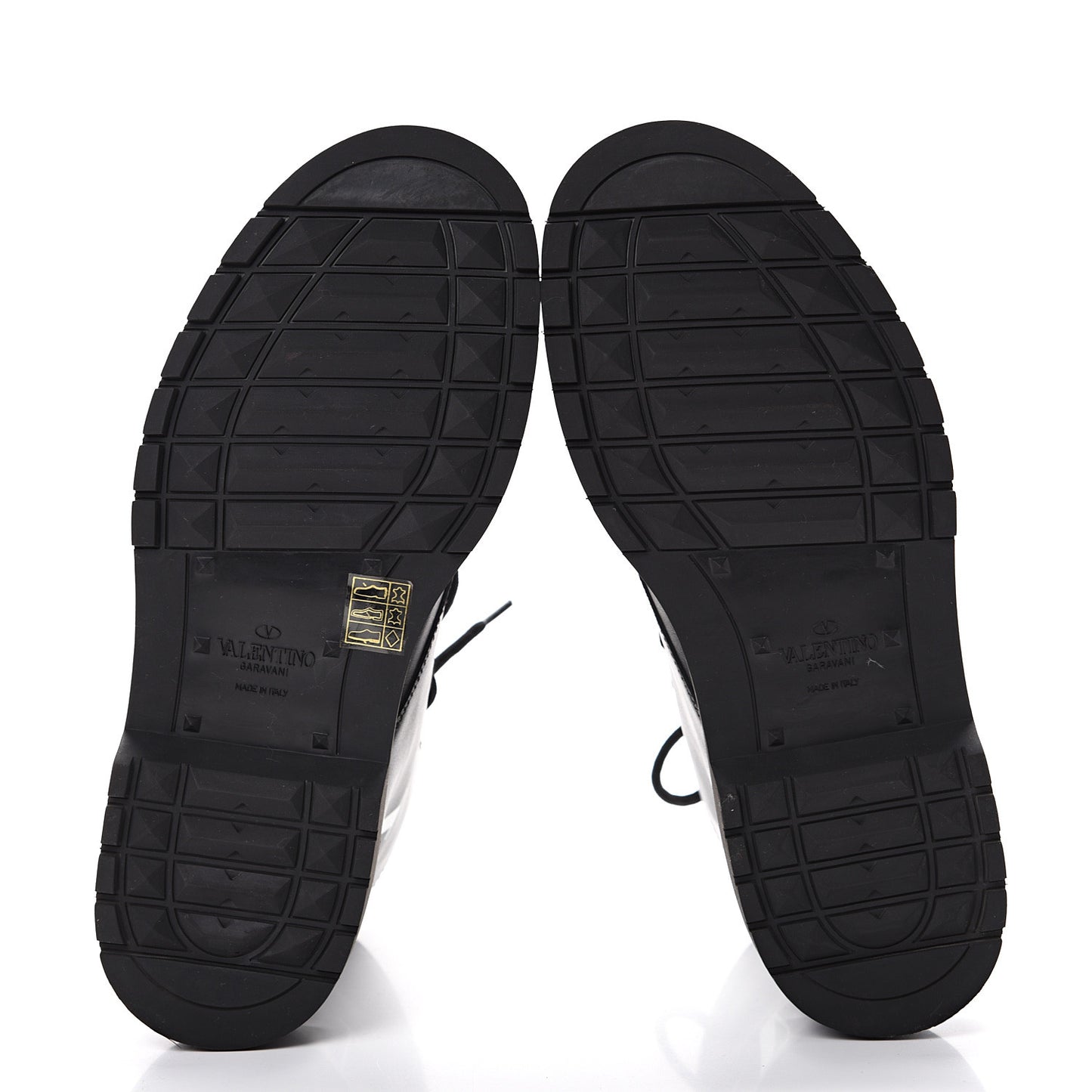 Calfskin VLTN 20mm Combat Boots 39.5 Black White